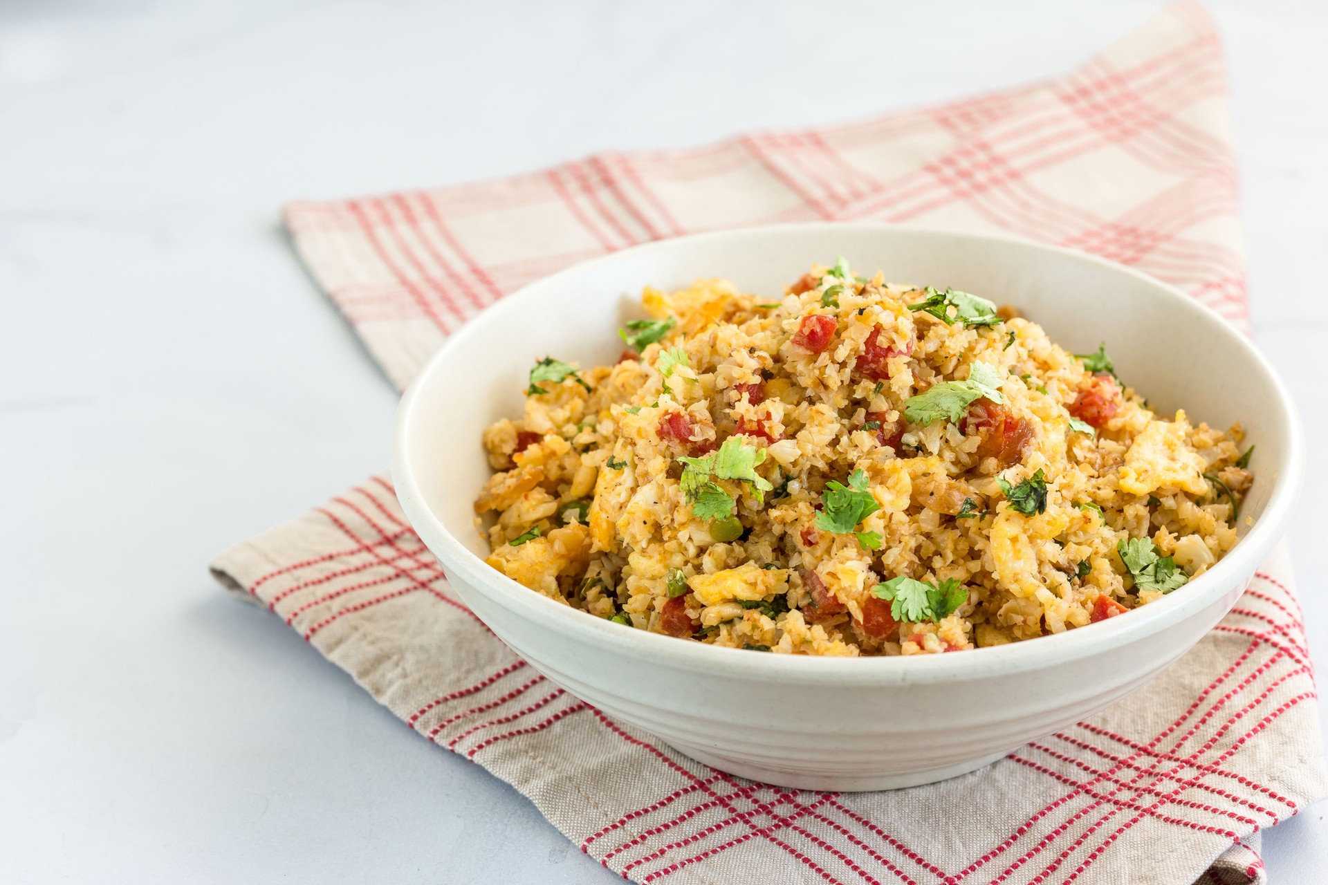 Cauliflower Rice in a Bowl - Low Carb Food